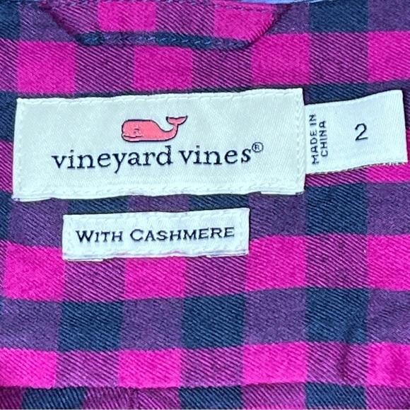 VINEYARD VINES with Cashmere Pink Blue Gingham Plaid Button-Up Shirt Women's S - Picture 14 of 16